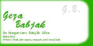 geza babjak business card